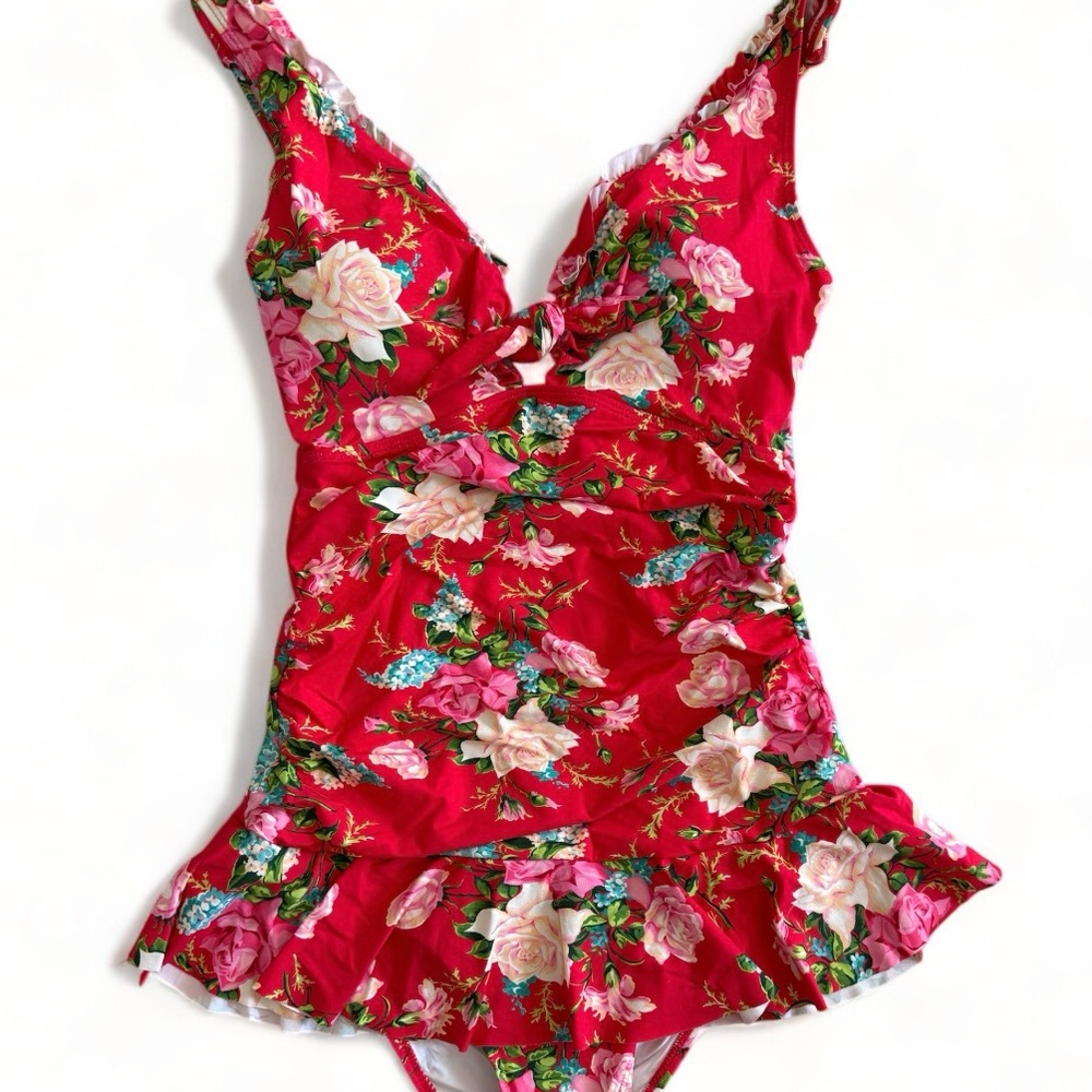 NWT Betsey Johnson Floral One-Piece Swimsuit – Size Small
